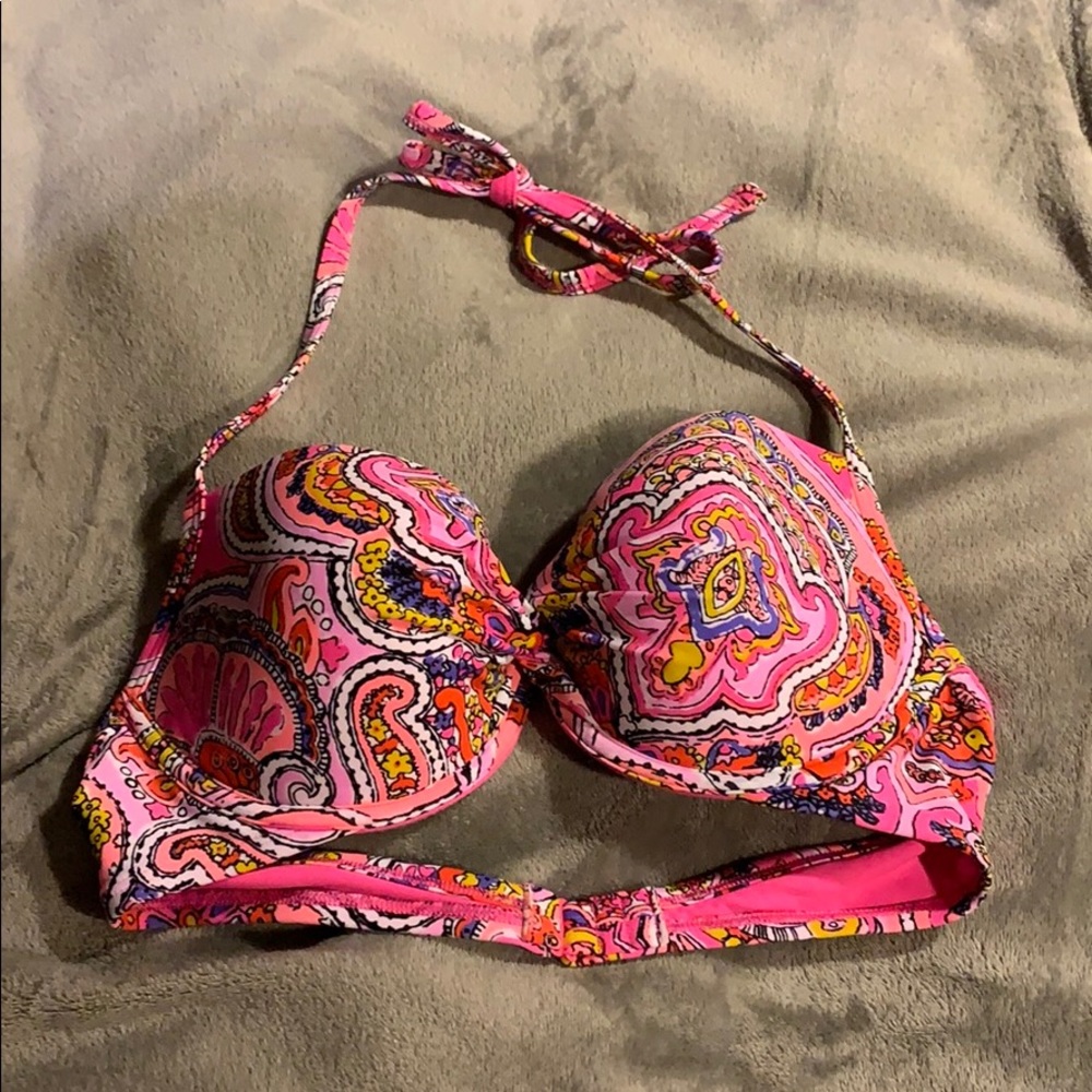 Aerie Brooke Push-up Bikini Top - Pink Paisley